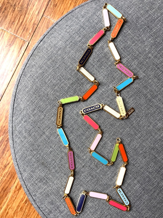 Coach Jewelry - Coach Colorblock Enamel Link Necklace with Multicolor and Logo Links